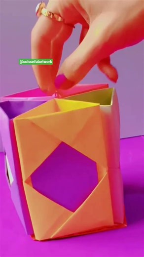 Origami pencil holder 🎀 #colourfulartwork #craft #shorts