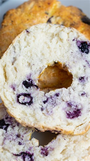 The weekend is almost here today. I made some easy air fryer, blueberry bagels, perfect and delicious. Want the recipe typed blueberry in the comments? Easy and delicious in Weight Watchers friendly #airfryerrecipes #easyrecipes #traderjoes #blueberry #bagel | Fork To Spoon