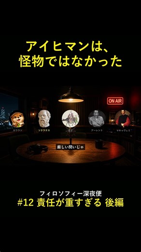 アイヒマンは怪物ではなかった。アーレント『悪の凡庸さ』【フィロソフィー深夜便 #12切り抜き】#shorts