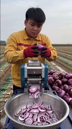🧅⚙️ On-Field Electric Onion Slicing Machine Demonstration #shorts