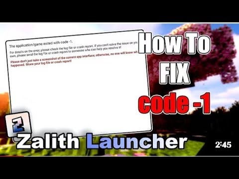 How to fix code -1 in zalich launcher
