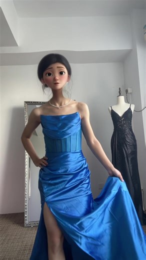 Obsessed with this blue look!#prom #prom2024 #promdress #promdresses #longformal #longformaldresses #bluepromdress