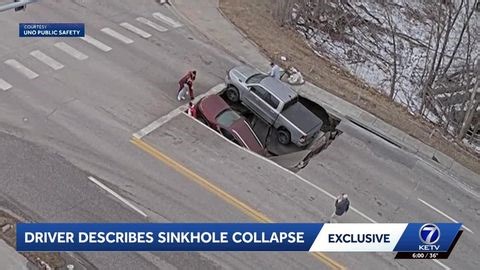'Just surreal:' Omaha driver describes moment his car collapsed into a sinkhole | Haystack News