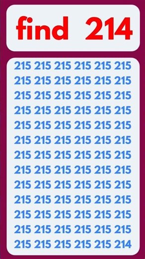 Find the odd number 214 #shorts #youtubeshorts #oddoneout