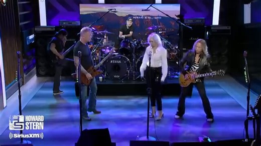 Miley Cyrus with Metallica performing “Nothing Else Matters” Live on the Stern Show.Imagine getting to a place in your career where you're singing lead vocals with Metallica. With James stepping back to harmonize with you. She earned this respect.
