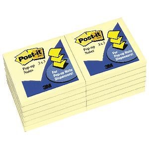 Post-it Pop-up Notes 76 x 76mm Yellow 12 Pack
