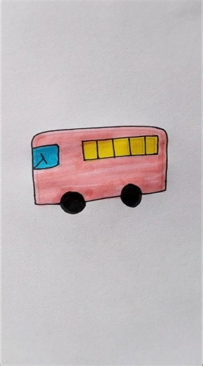 Bus 🚌 Easy Drawing For Kids #bus #vehicles #kidstvforfun #trending #shorts #viralshorts #drawing
