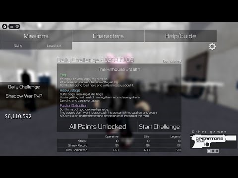 Entry Point Roblox - Daily LEGEND Challenge (09.09.25) | (The Killhouse) Walkthrough/ Guide