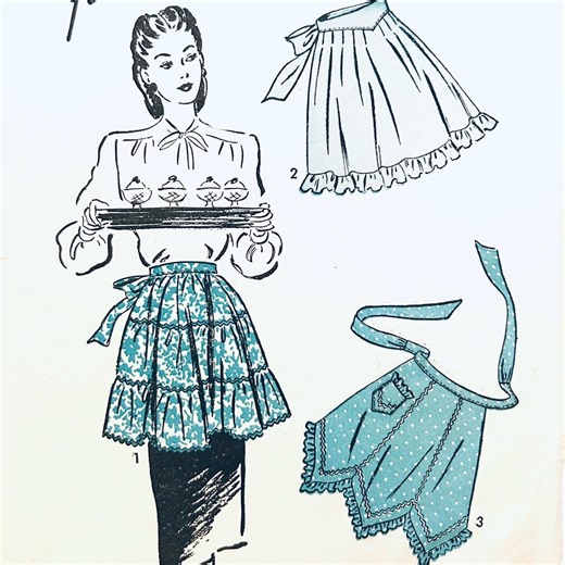 Advance 4025 M, Tiered Apron Pattern, Half Apron Sewing Pattern, 40s Apron Sewing Pattern, Vintage Apron Patterns, Ruffled Aprons Patterns - Etsy