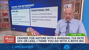 Go with a Roth IRA if you have a marginal tax rate, says Jim Cramer