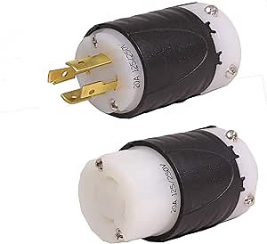 NEMA L14-20 Plug and Connector Set for 20A, 125/250V, 7000W Generators - Iron Box Part # IBX-L1420PR