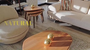 Asymmetrical Long Coffee Table, Modern Solid Wooden Large Table Set Natural, Oval Scandinavian Style Rustic Mid Century Vintage Center Table - Etsy