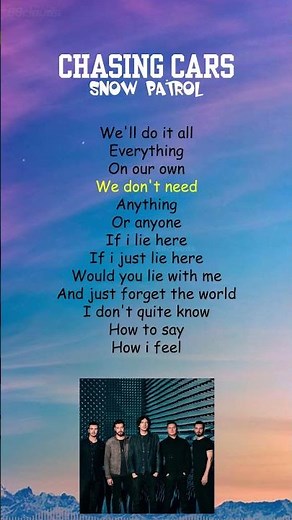 Snow Patrol - Chasing Cars (Lyrics) #shorts