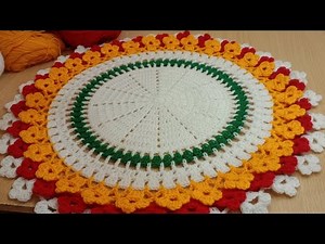 crochet flower table runner tutorial | crochet flower thalposh design 🌹🌹‪@CrochetWithSamina9481‬