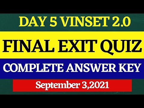 VINSET 2.0 | DAY 5 | FINAL EXIT QUIZ ANSWER KEY AND GUIDE