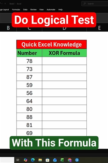 XOR Formula in Excel | XOR Function in Excel | #excel #exceltutorial #excelshorts #xor #learnexcel