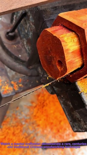 Hand-Hollowing a Solid Zitan Log: Crafting a Seamless Rosewood Cylinder