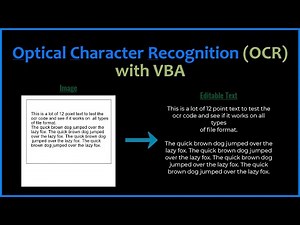Optical Character Recognition with VBA