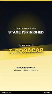 Tour de France 2026 Stage 19 Results | Winner, Top 10 & Standings