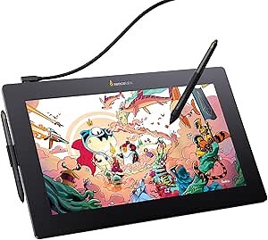 Xencelabs Pen Display 16 Essentials, 4K OLED Drawing Tablet with Screen, Portable Drawing Display with 2 Battery-Free Pens for Windows/macOS/Linux, Black