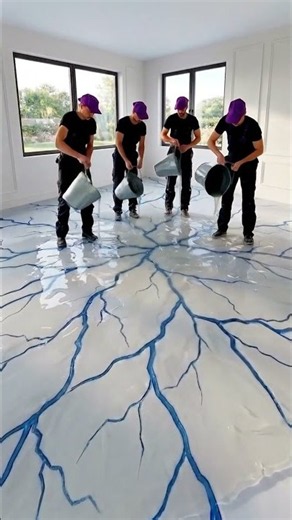Transforming Raw Concrete Floor Into Stunning Epoxy Design #floordesign #epoxyart #homemakeoverideas