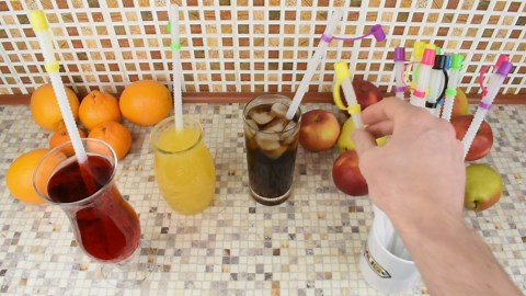 Bendable Straws with Straw Covers Cap - 11 inch Long Flexible Straws - Bendy Drinking Straws Reusable with Covers Cap Assorted Colors - 14 Pack