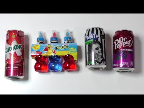 Trinketto (Italy), Mirinda Strawberry (Spain), Fanta Apple (USA), Dr. Pepper Blackberry (USA)
