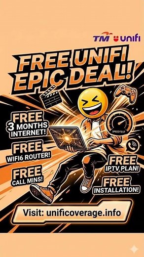 Apply UniFi free 3 months, Wifi6 router, call and free installation. #unifidevicepackage