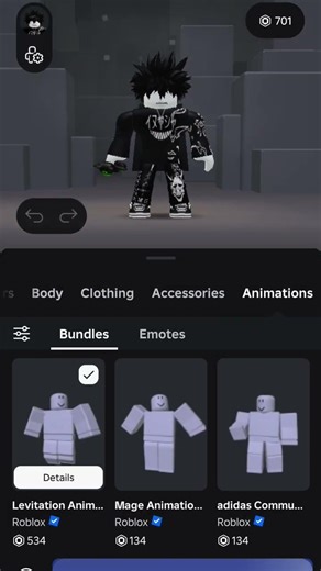 BUYING LEVITATION ANIMATION ROBLOX PACK