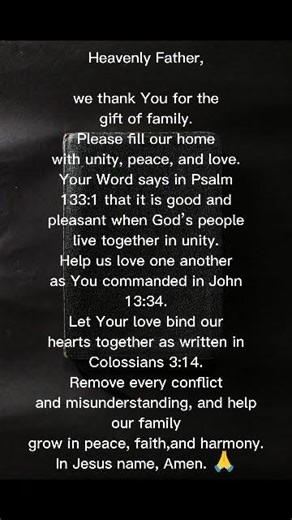 Prayer For Unity And Love In The Family. #ShortPrayer #DailyPrayer #FamilyPrayer