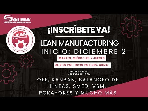 ⚙️ Lean Manufacturing Introducción al TPS, desperdicios y flujo Certificación inicia 2 de diciembre