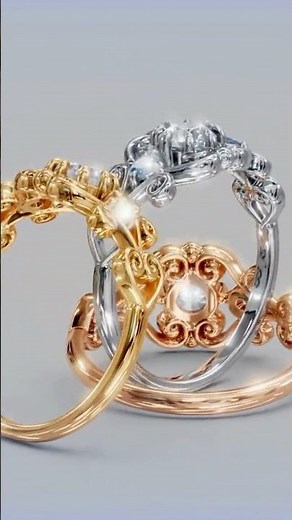 Gold, White Gold, Rose Gold Diamond Rendering Animation #jewelry #rendering #matrixgold