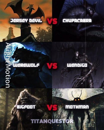 Jersey Devil vs Chupacabra & Werewolf vs Wendigo & Bigfoot vs Mothman #wisedit