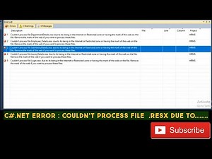 C#.net Error : Couldn't process file abc. resx due to its being in the internet or .......