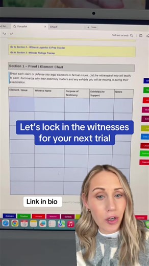 👉🏻 Get the proof/element chart shown and more trial prep essentials in the Complete Trial Command System at the link in bio. #law #lawyers #litigation #lawyertok #trials