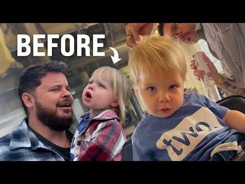 His FIRST Haircut... on his 2nd Birthday! 😳