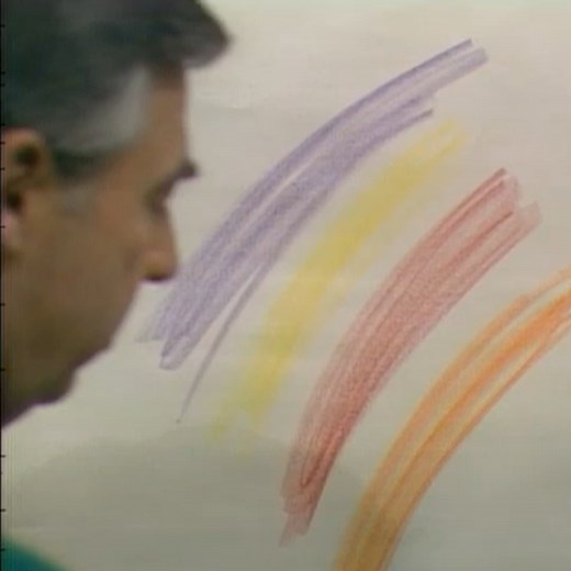 Mister Rogers visits the crayon factory in 1981. Yellow's greatest moment?! (🎞️: Fred Rogers Productions.) | GBH