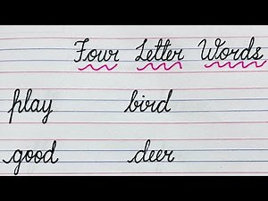 Four letter words in cursive writing||Cursive writing practice||