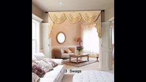 ELKCA Golden Jacquard Swag Waterfall Valance with Beads for Living Room Damask Golden Wide Valance for Bedroom Kitchen,110Inch,1 Panel