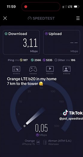 Testing Orange LTE Speed from 7 km Away
