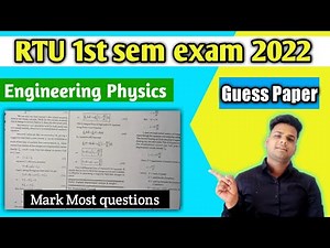 RTU 1 sem engineering physics most questions | RTU 1st sem physics guess paper