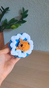 Ocean Splash Pops PDF Crochet Pattern, Biginner Friendly No-sew Amigurumi, Poppable Fidget Axolotl and Clown Fish Inside a Blue Wave. - Etsy