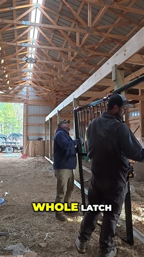 Barn Build: Expanded Metal Fence Installation & Latch ID #shorts