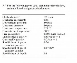 For the following given data, assuming subsonic flow, estimate ... | Filo