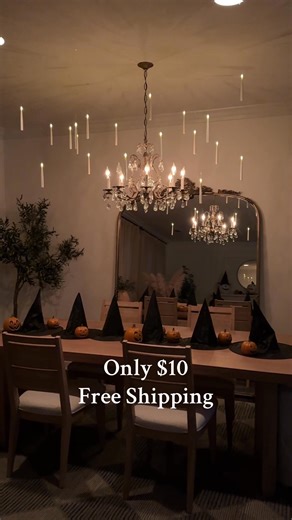 Turn your space into a magical Halloween vibe with these DIY floating candles 🕯️✨ The 🔗 is below! All you need is fishing line, battery candles, and a little creativity and you can make your own Hogwarts-inspired setup that actually looks expensive. You can use a magic wand remote to turn them on for the full Harry Potter moment 🪄 If you love Halloween décor, cozy fall vibes, or easy DIY home hacks, you’ll want to try this one next. #HalloweenDecor #DIYDecor #FloatingCandles #HarryPotterDecor