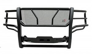 Westin HDX Winch Mount Grille Guard with Punch Plate - Black Powder Coated Steel Westin Grille Guard