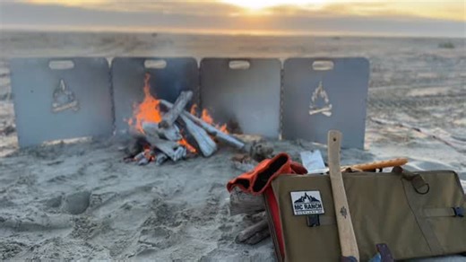 The MC Ranch Overland, "Original Fire Reflector" and our high utilty "Harvester"or a perfect match to enhance your wonderful beach sunrise experience. visit us today at: www.mcranchoverland.com | MC Ranch Overland