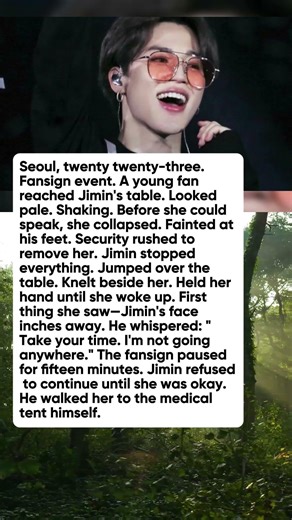 What Jimin Did When a Fan Collapsed at His Feet During Fansign Will Shatter You
