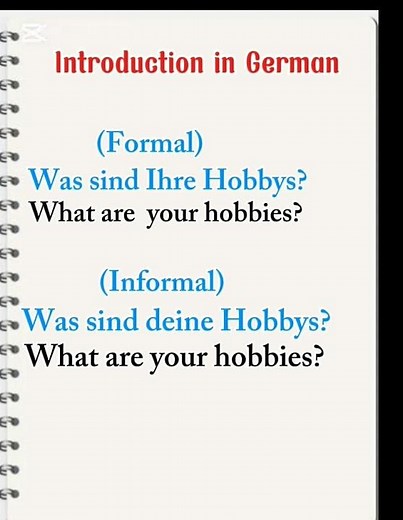 How to talk about hobbies in German, Introduction in German #germanlearning #basicgerman