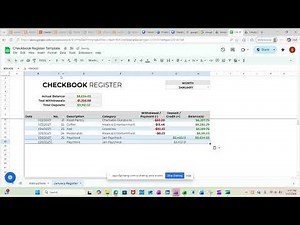 Checkbook Register Excel and Google Sheets Template